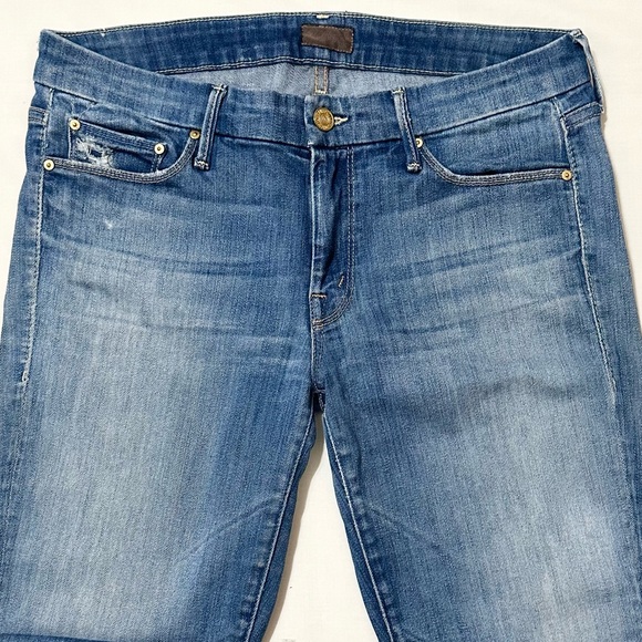 MOTHER - Looker Ankle Fray - Wicked and Wild - Distressed Blue Denim Jeans - 30 - Picture 7 of 16